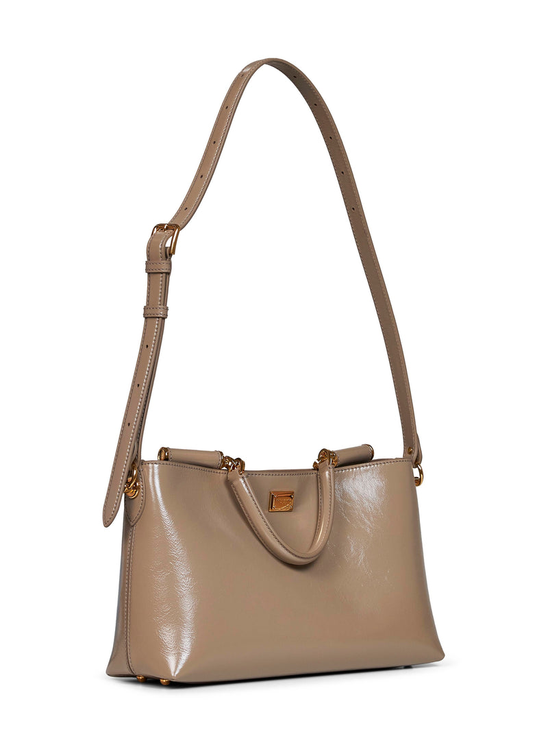Dolce & Gabbana Vittoria Shoulder Bag — Beige Calf Leather