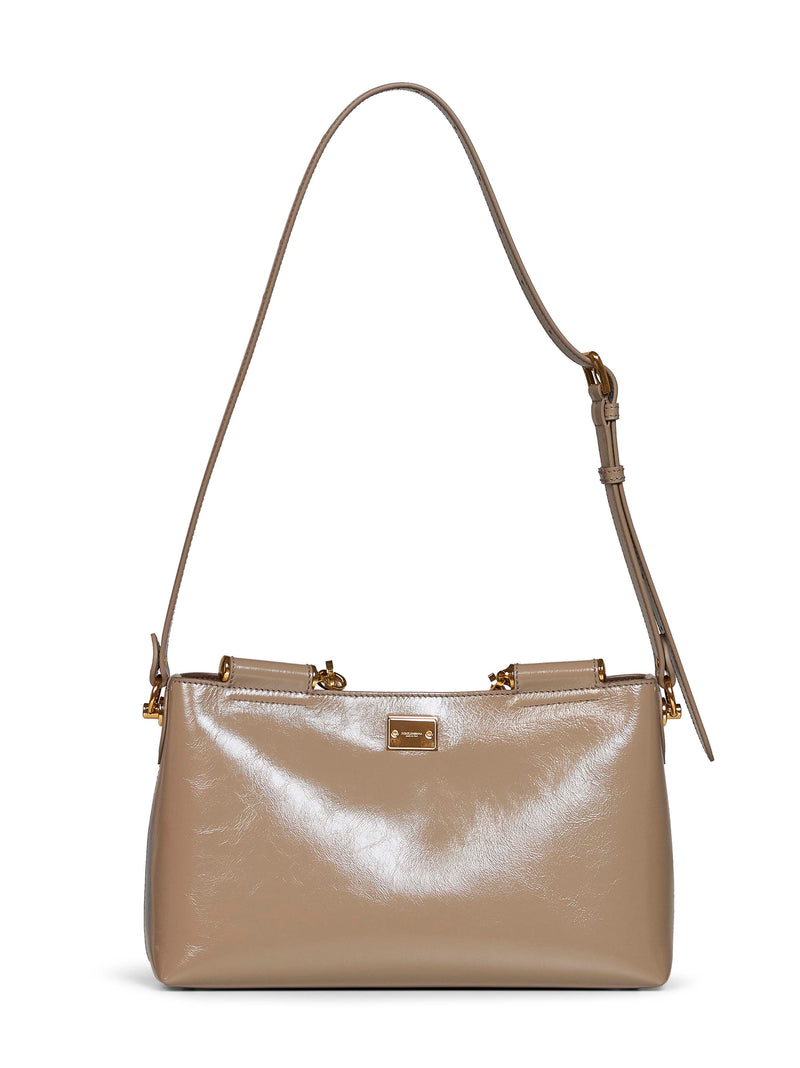 Dolce & Gabbana Vittoria Shoulder Bag — Beige Calf Leather