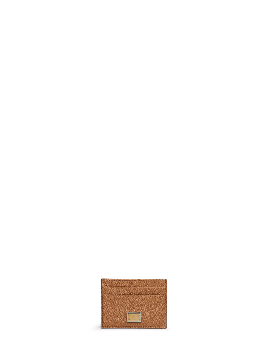 Dolce & Gabbana Caramel Calf Leather Card Case — Wallets Purses