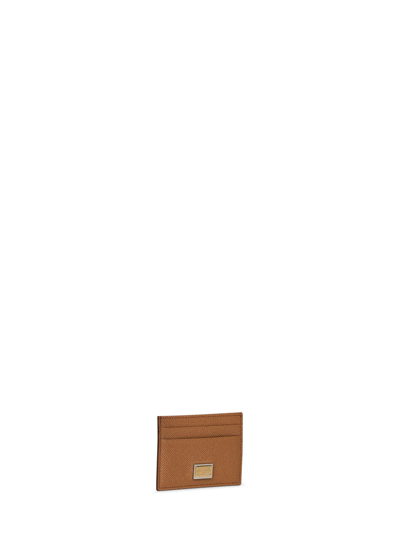 Dolce & Gabbana Caramel Calf Leather Card Case — Wallets Purses