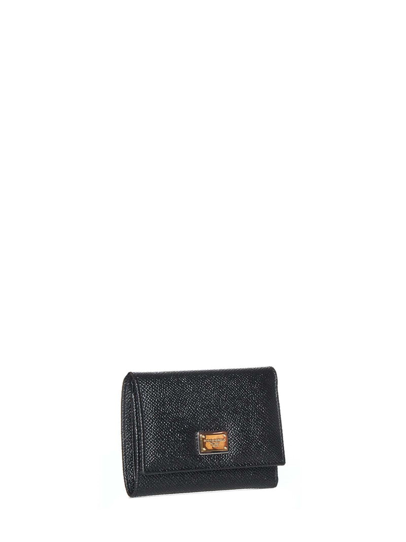 Dolce & Gabbana Dauphine Wallet — Black Calf Leather Purses