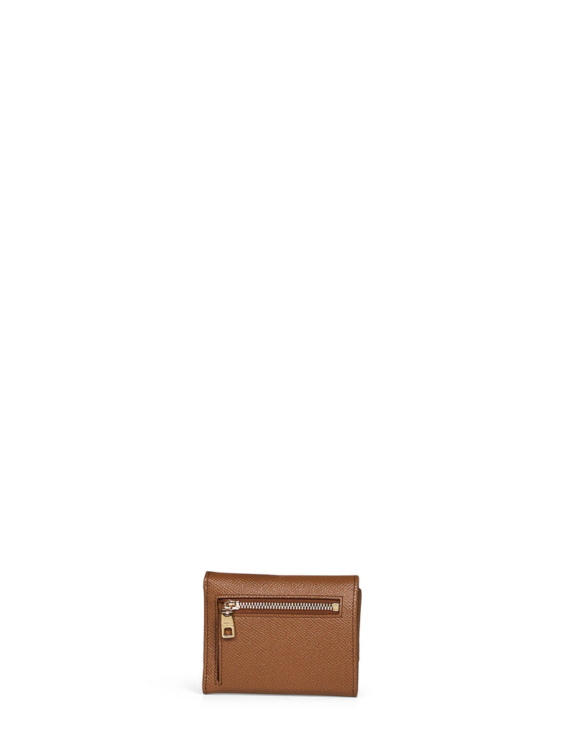 Dolce & Gabbana French Flap Calfskin Wallet — Camel Calf Leather