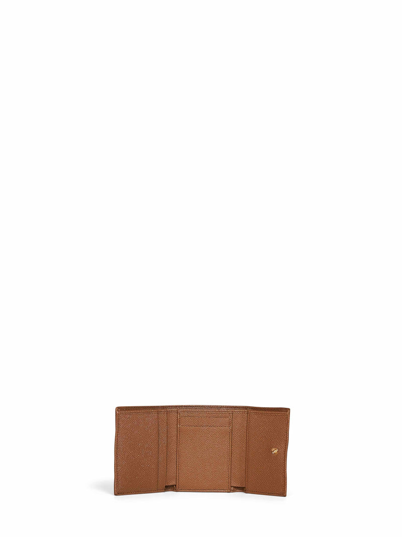 Dolce & Gabbana French Flap Calfskin Wallet — Camel Calf Leather