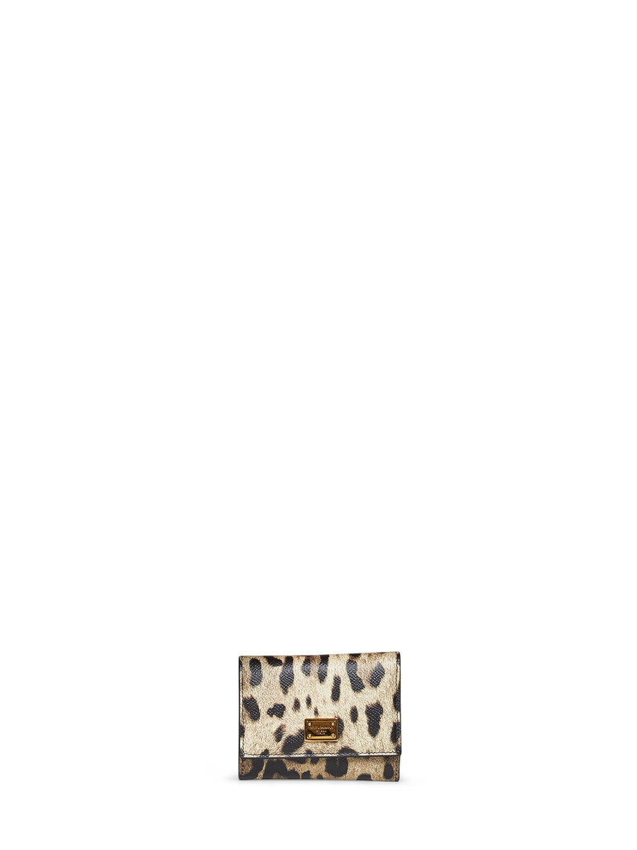 Dolce & Gabbana Leopard-Print Calf Leather Wallet — Multicolor Purses