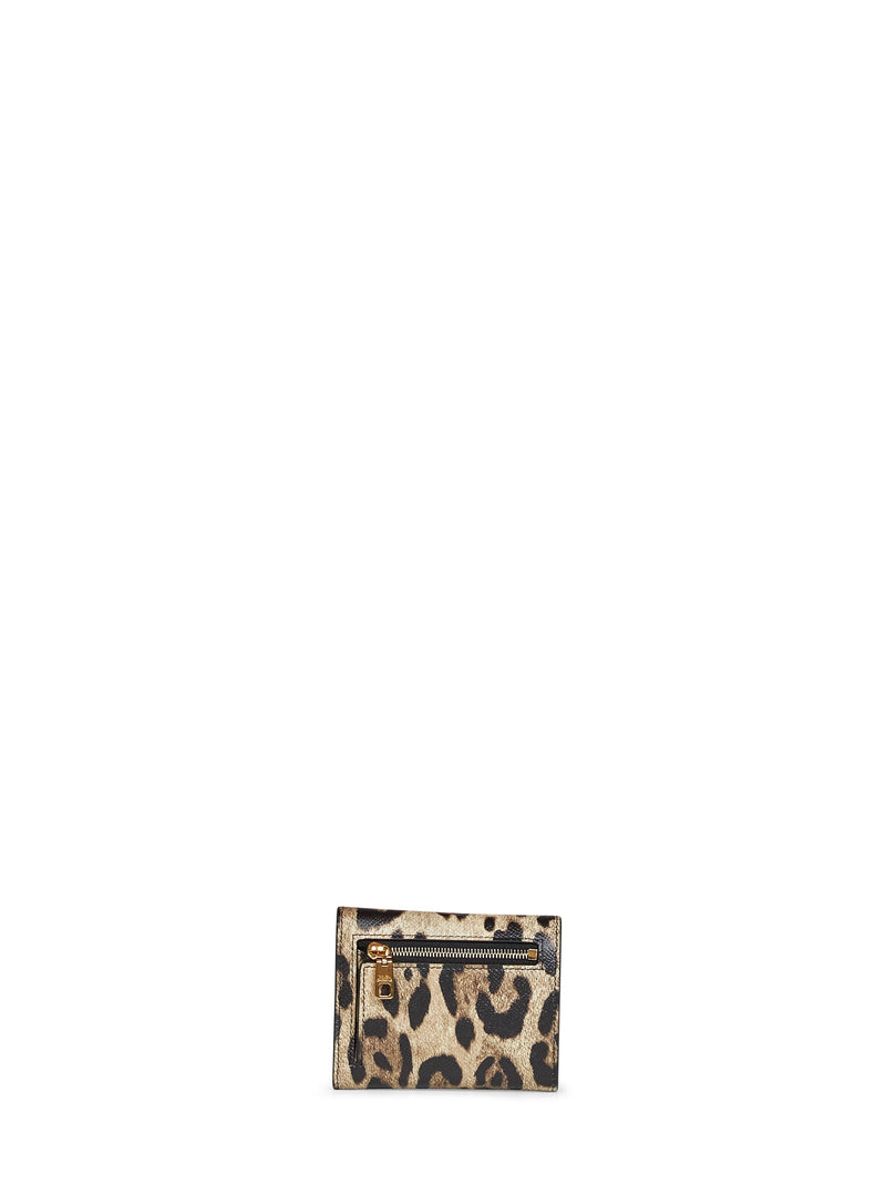 Dolce & Gabbana Leopard-Print Calf Leather Wallet — Multicolor Purses