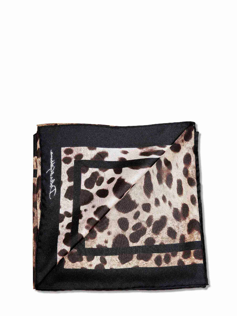 Dolce & Gabbana Silk Leopard-Print Scarf — Multicolor Scarfs