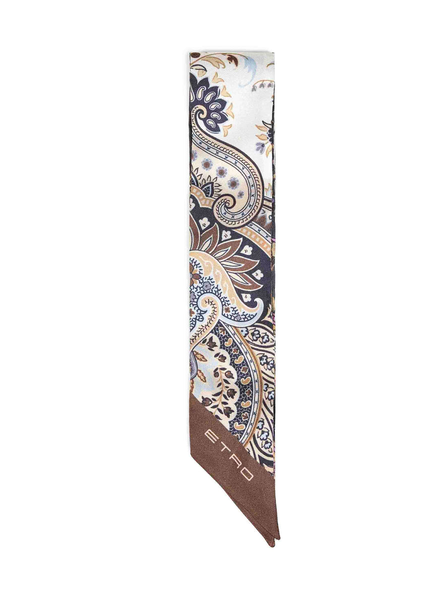 Etro Paisley Silk Twill Scarf — Multicolor Scarfs