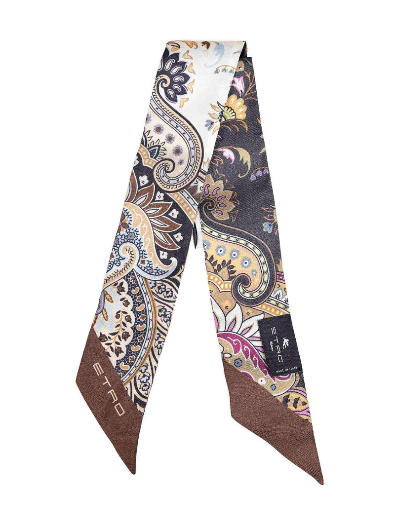Etro Paisley Silk Twill Scarf — Multicolor Scarfs