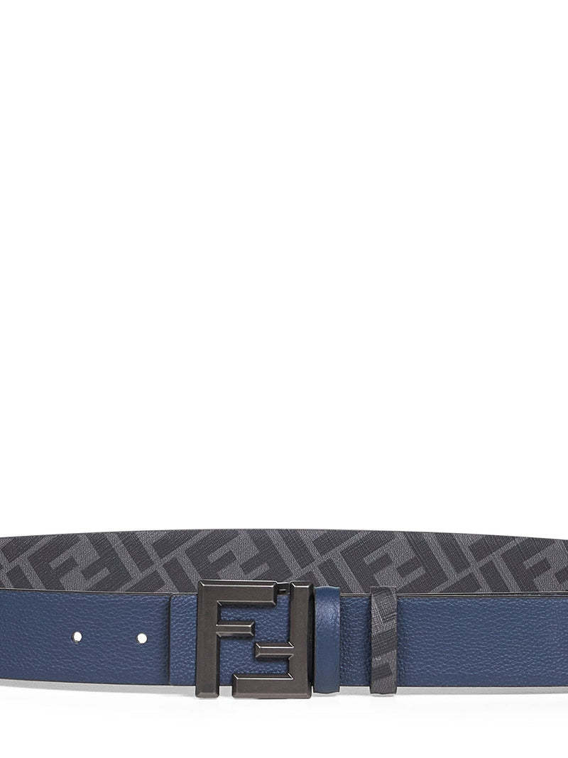 Fendi Ff Squared Belt — Blue Calf Leather