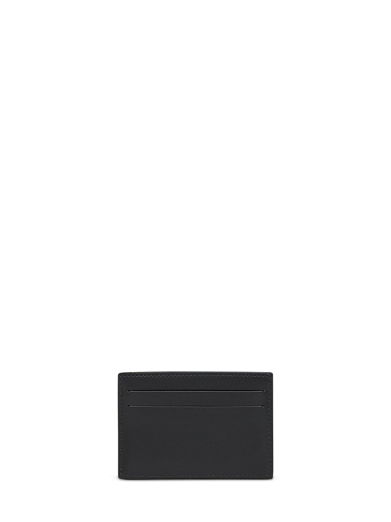 Fendi Squared Ff Logo Card Case — Black Calf Leather Cases