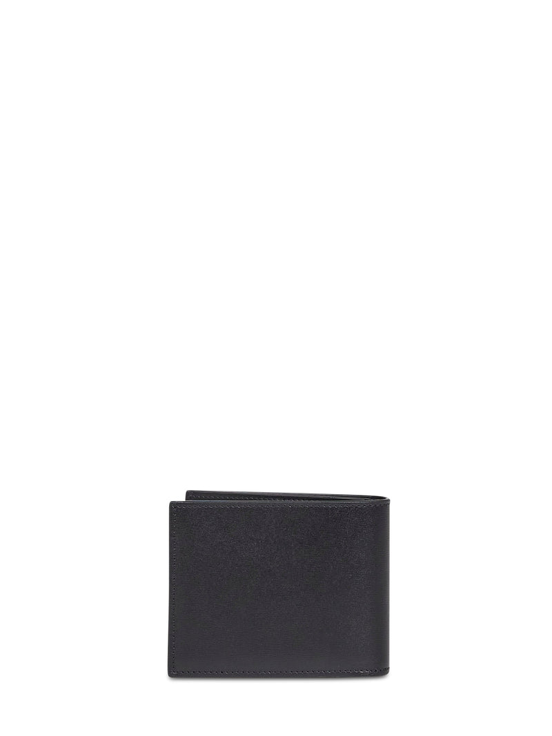 Fendi Squared Ff Calf Leather Bi-Fold Wallet — Black