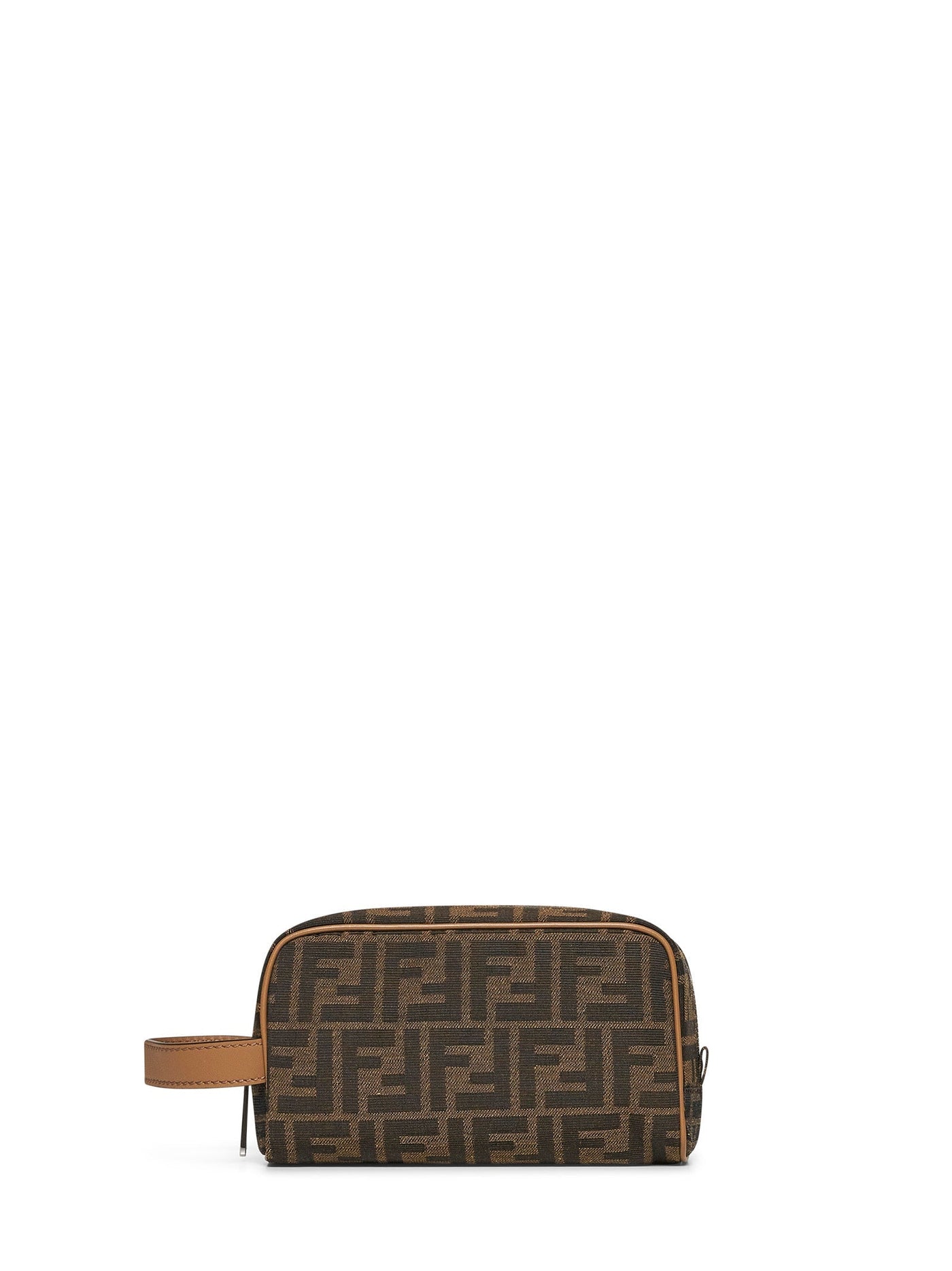 Fendi Ff Jacquard Toiletry Bag — Brown Calf Leather Wallets & Cardholders