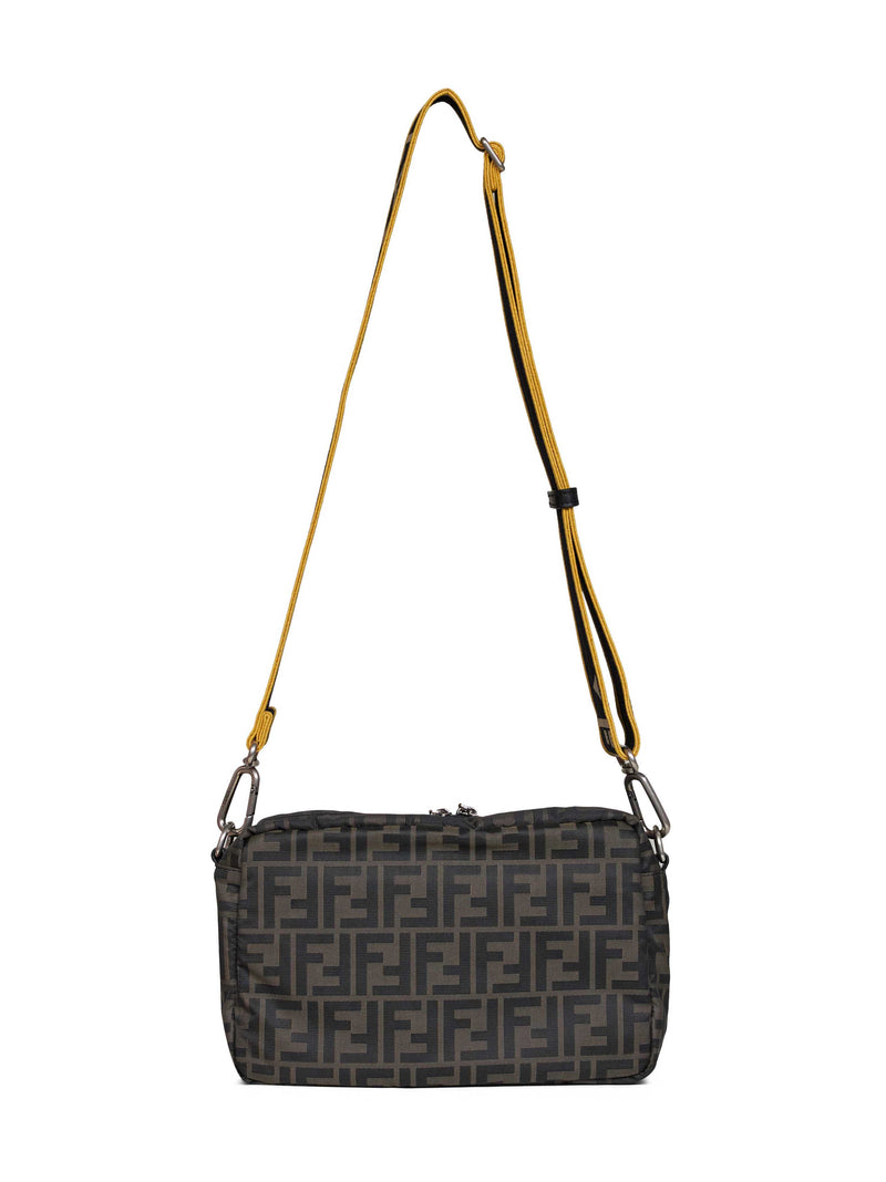 Fendi Ff Zucca Technical Fabric Crossbody Bag — Brown Polyester