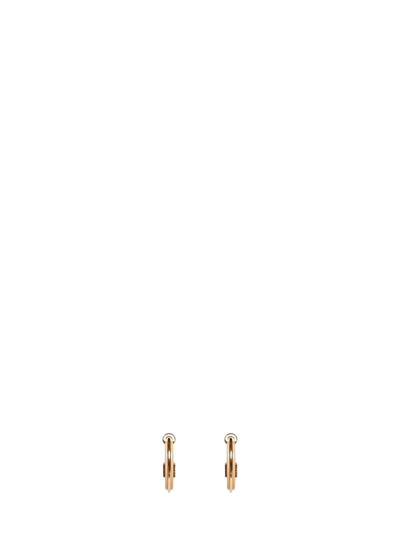 Fendi Oval Hoop With Ff Logo Earrings — Pink Resin