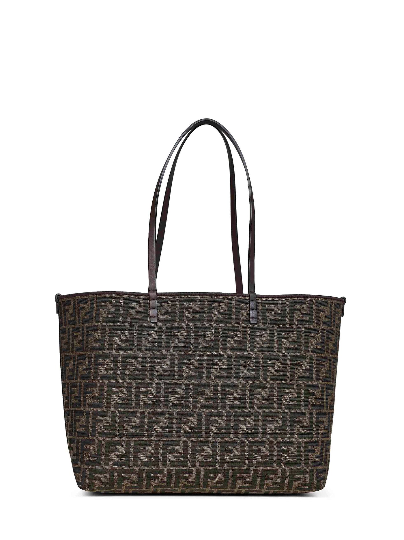 Fendi Reversible Jacquard Tote Bag — Brown Fabric