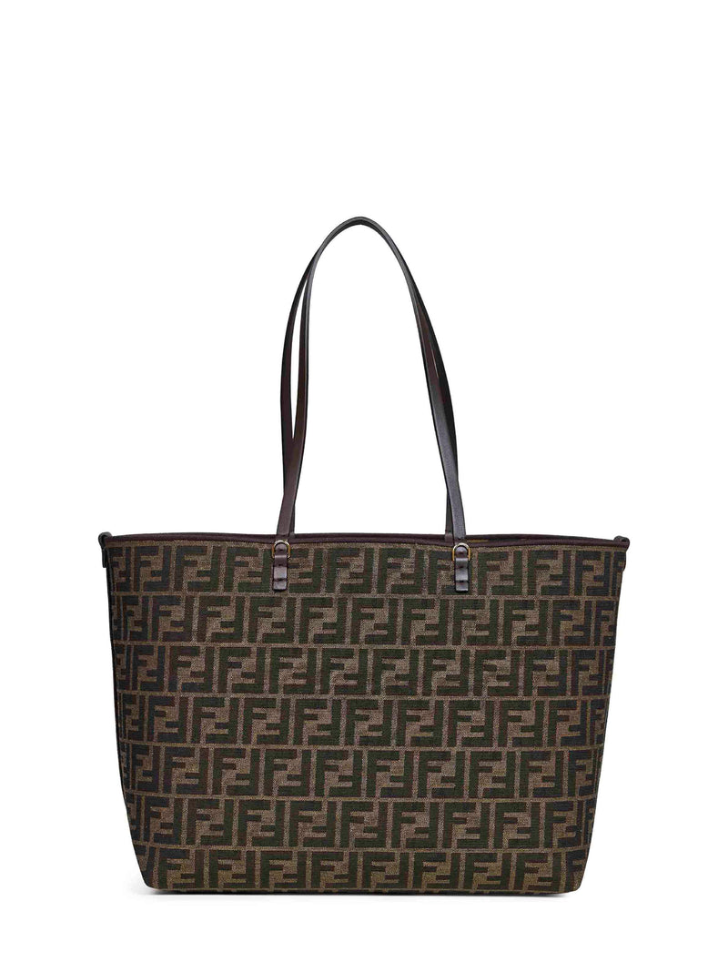 Fendi Reversible Jacquard Tote Bag — Brown Fabric