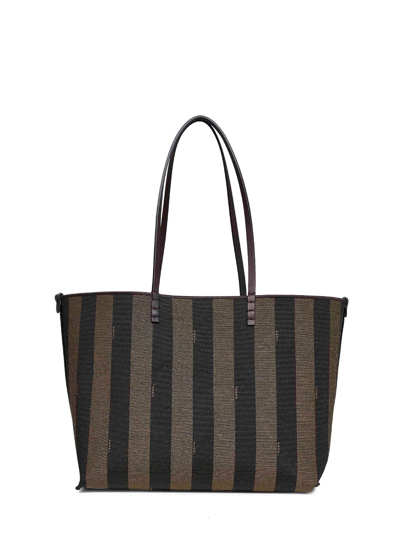 Fendi Reversible Jacquard Tote Bag — Brown Fabric
