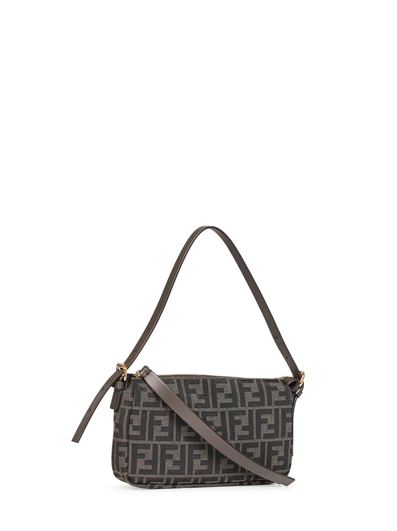 Fendi Zucca Shoulder Bag — Brown Polyester