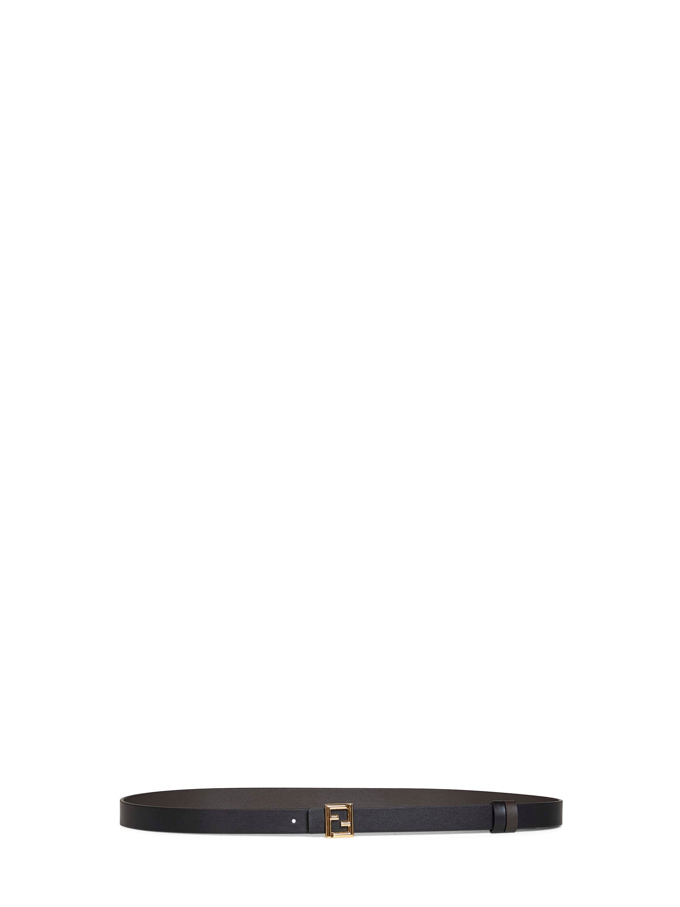 Fendi Reversible Ff Logo Leather Belt — Black Calf