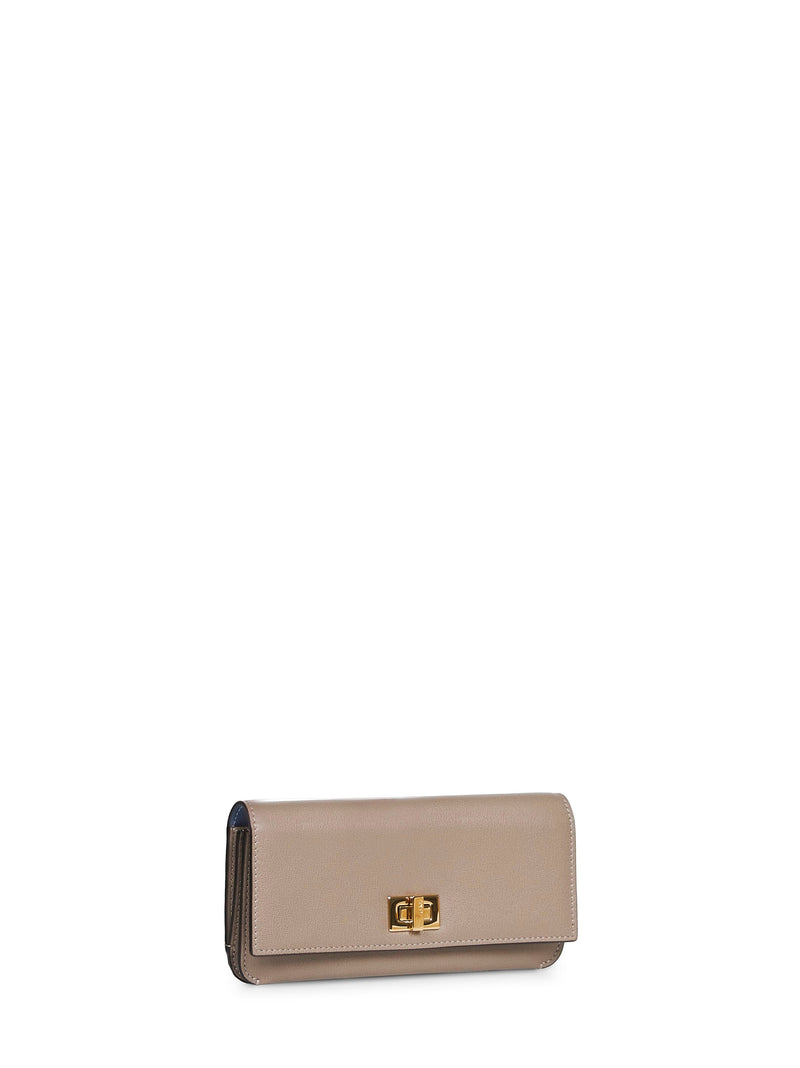 Fendi Way Continental Wallet — Beige Calf Leather & Purses