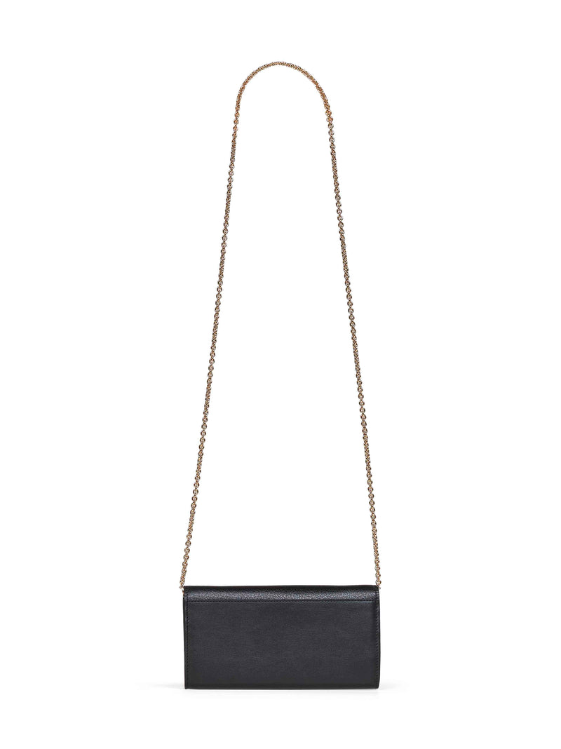 Fendi Continental Wallet On Chain — Black Calf Leather