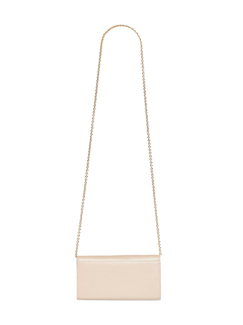 Fendi Continental Wallet On Chain — Taupe Calf Leather