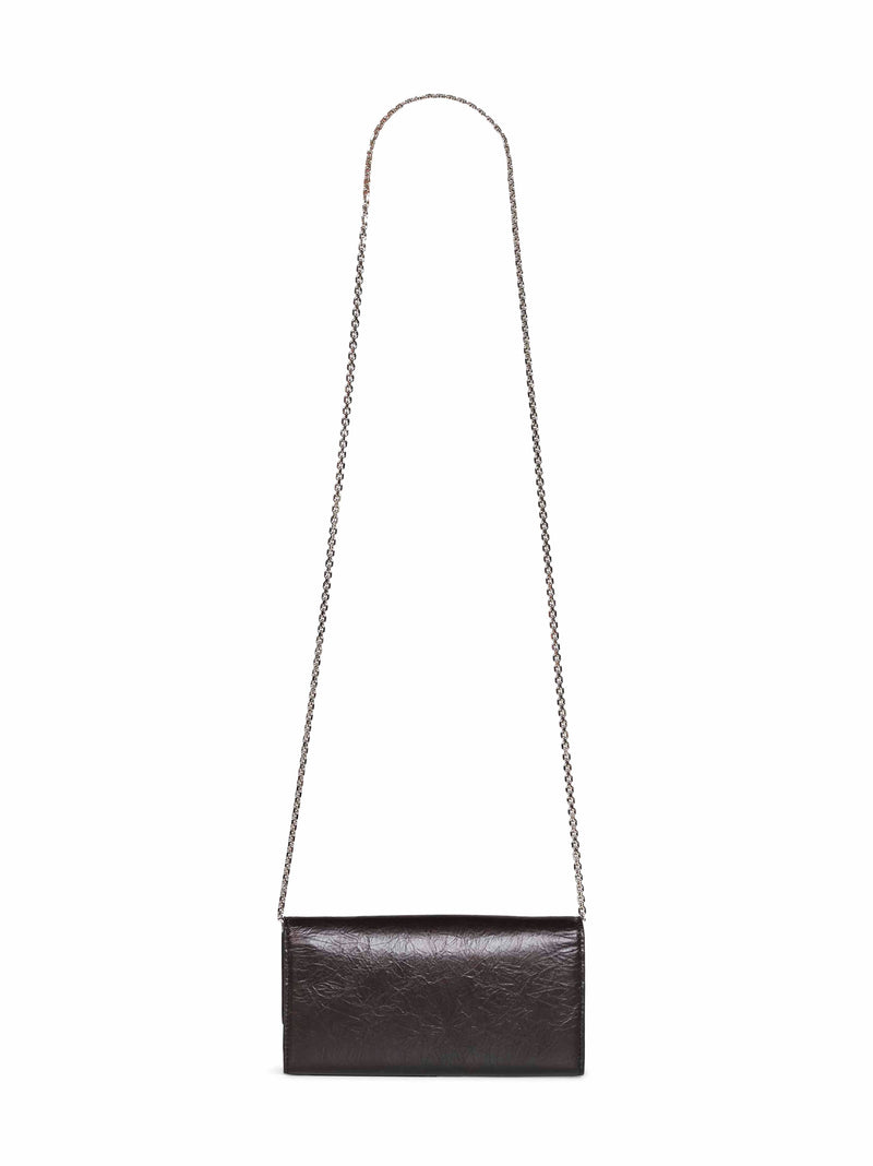 Fendi Baguette Wallet On Chain — Black Calf Leather