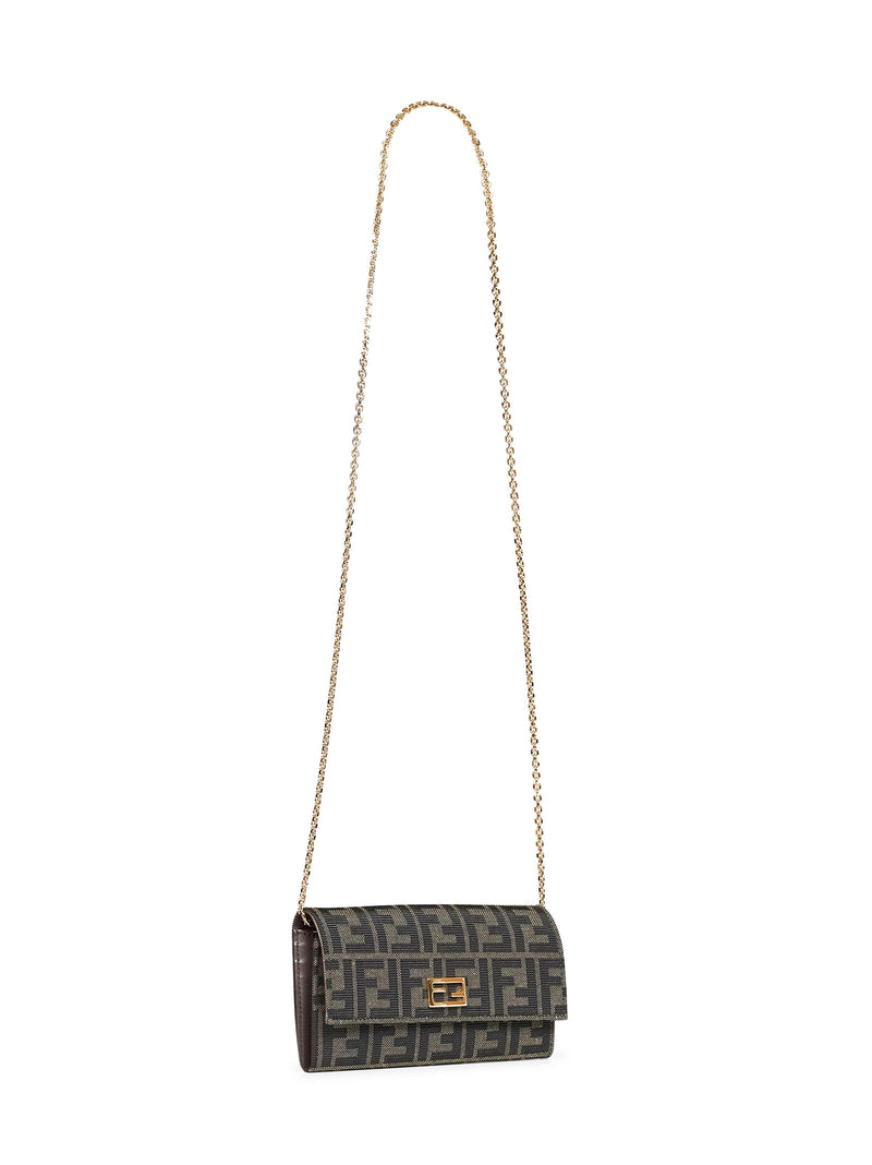 Fendi Continental Wallet — Brown Polyester