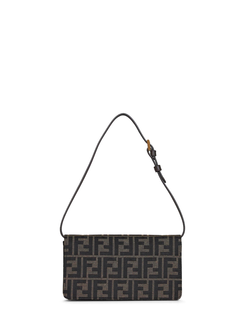 Fendi Baguette Wallet On Chain — Brown Polyester Bag