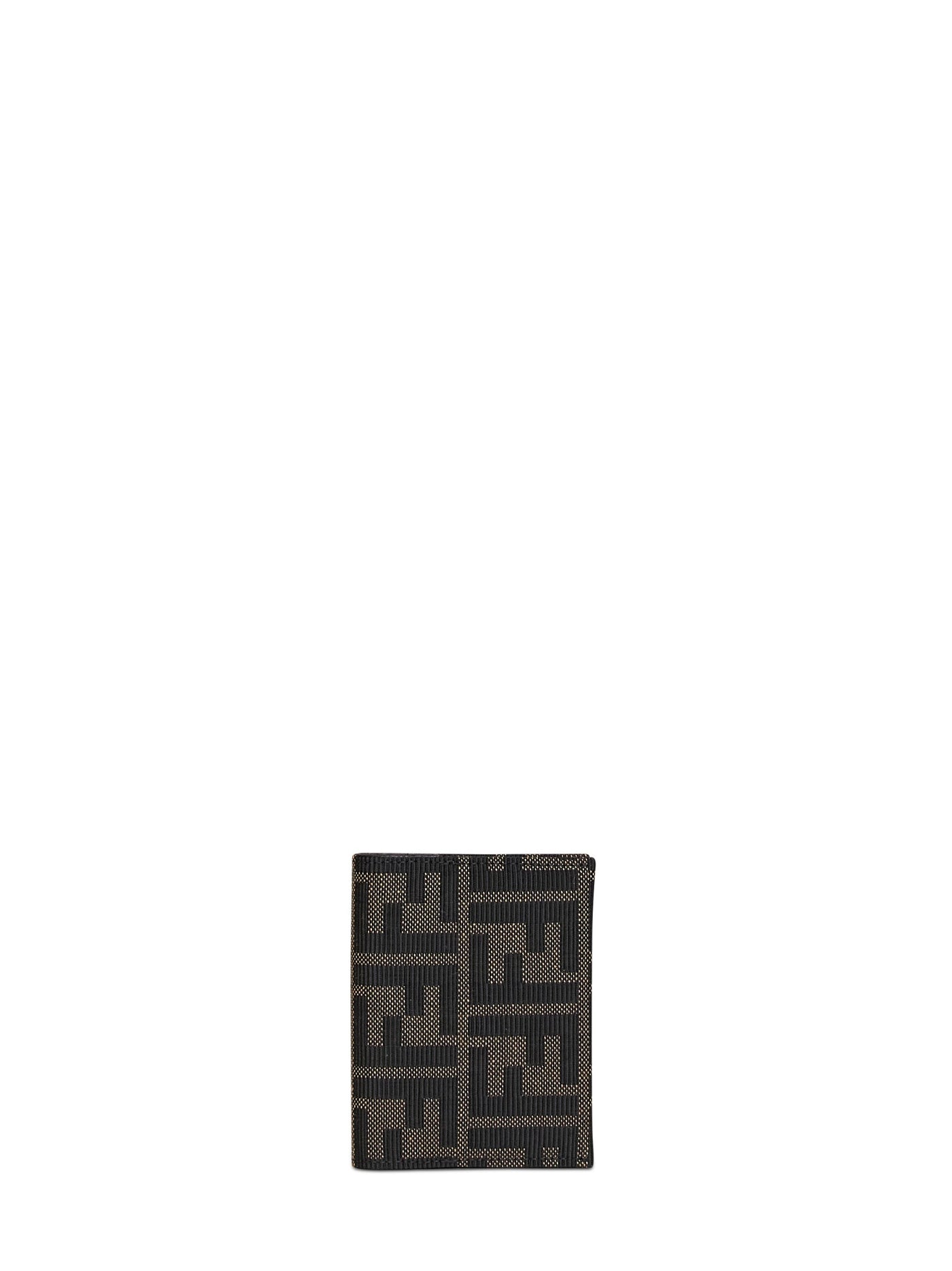 Fendi Ff Zucca Jacquard Card Case — Brown Polyester Wallets & Purses