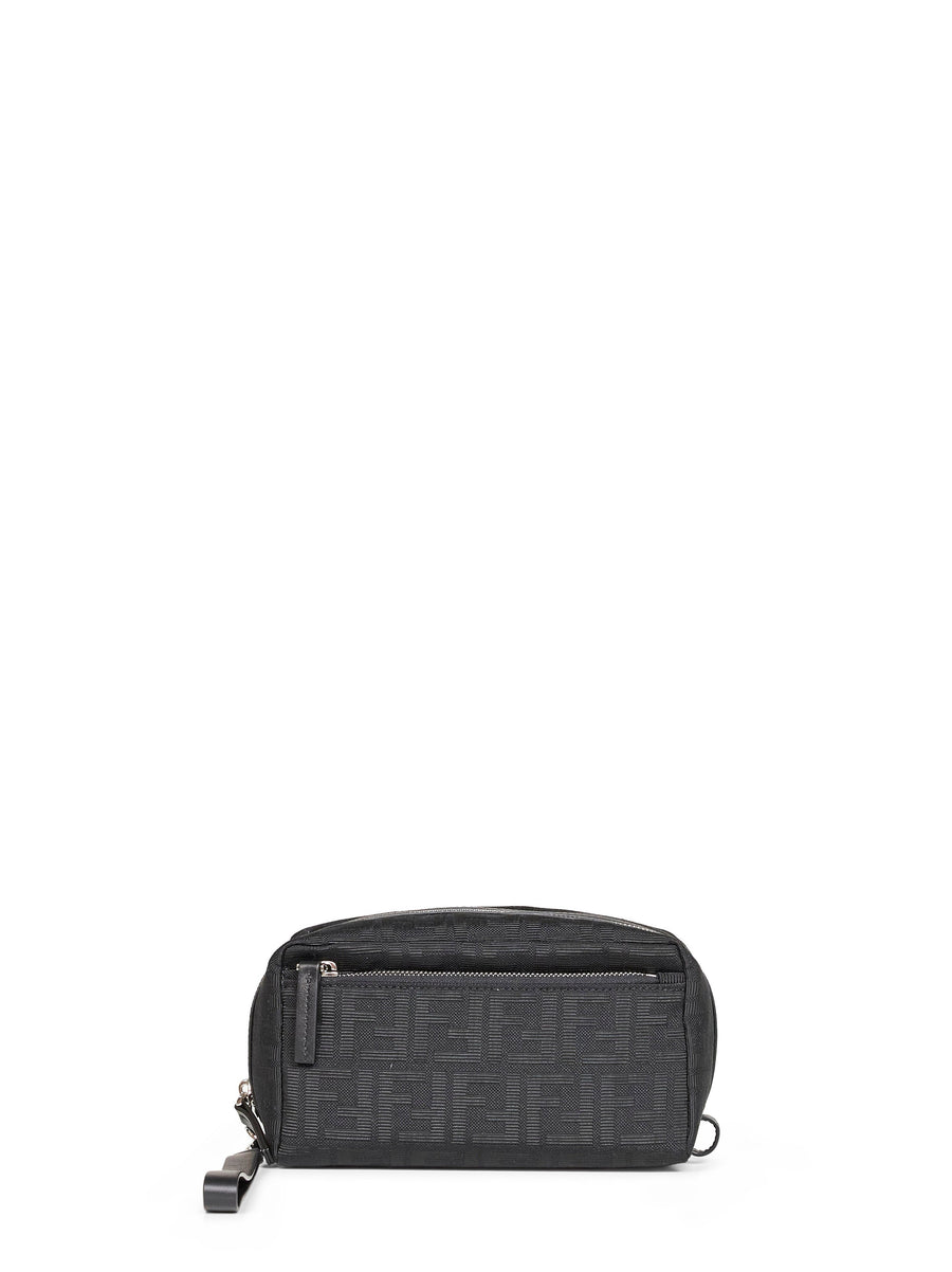 Fendi Ff Zucca Jacquard Clutch — Black Polyester