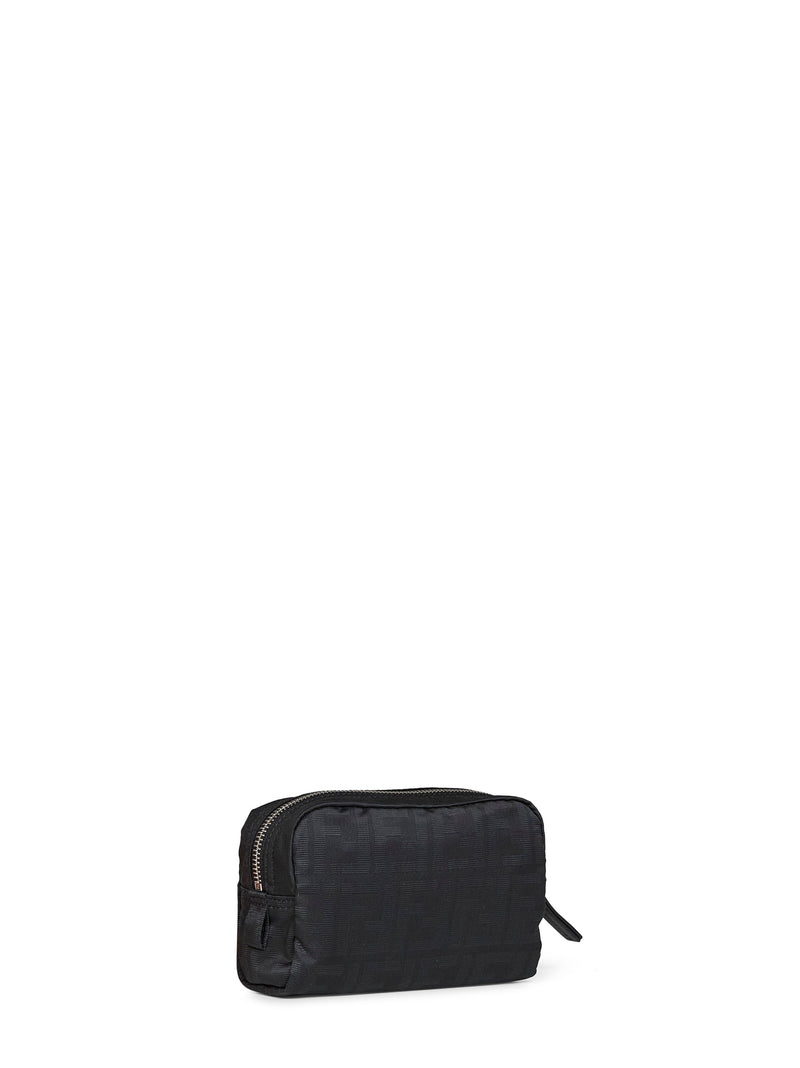 Fendi Ff Zucca Technical Canvas Pouch — Black Polyester