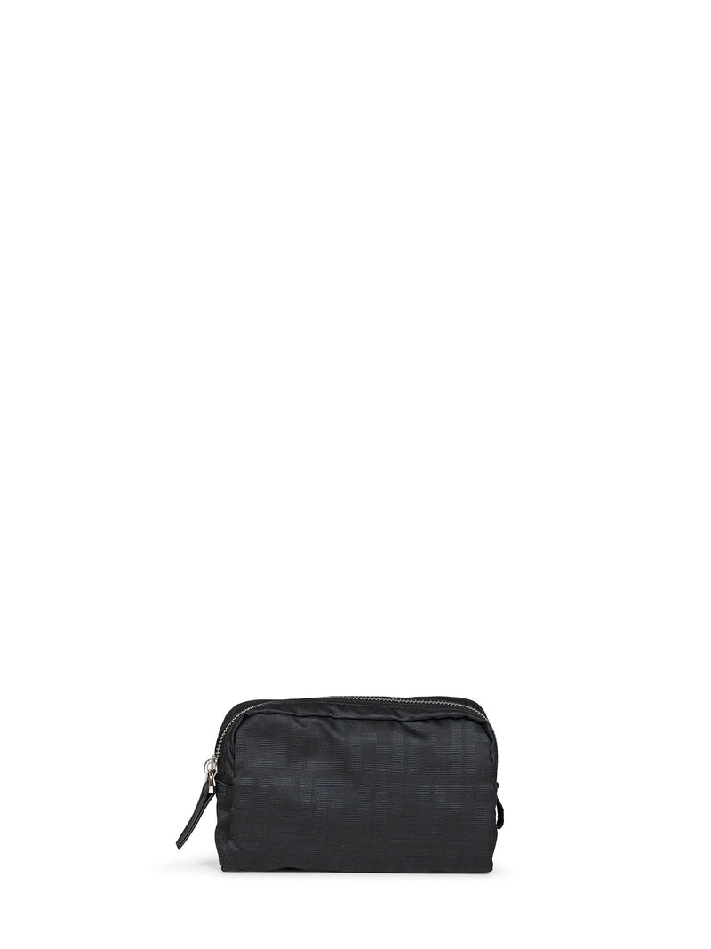 Fendi Ff Zucca Technical Canvas Pouch — Black Polyester
