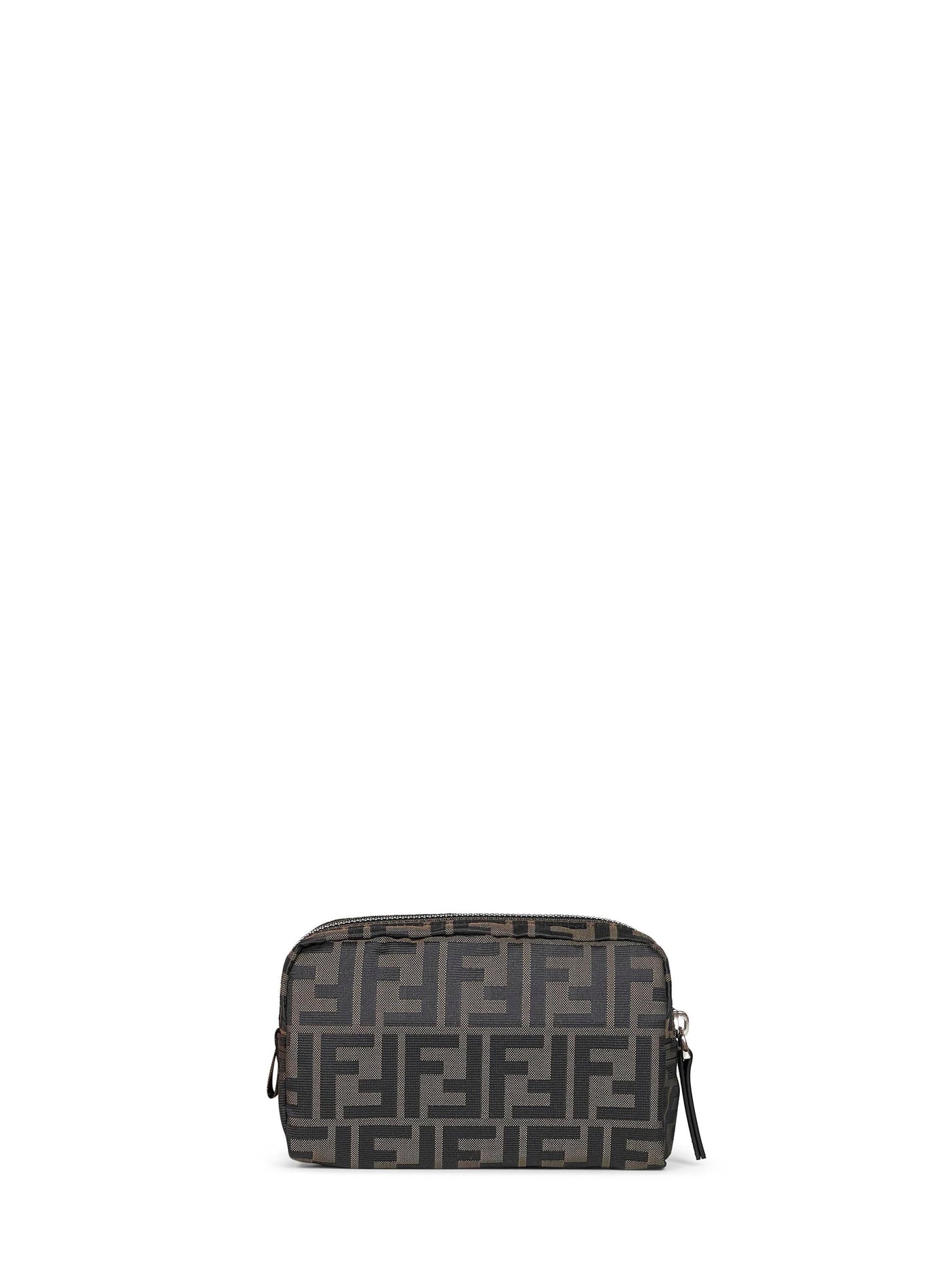 Fendi Ff Zucca Canvas Pouch — Brown Polyester