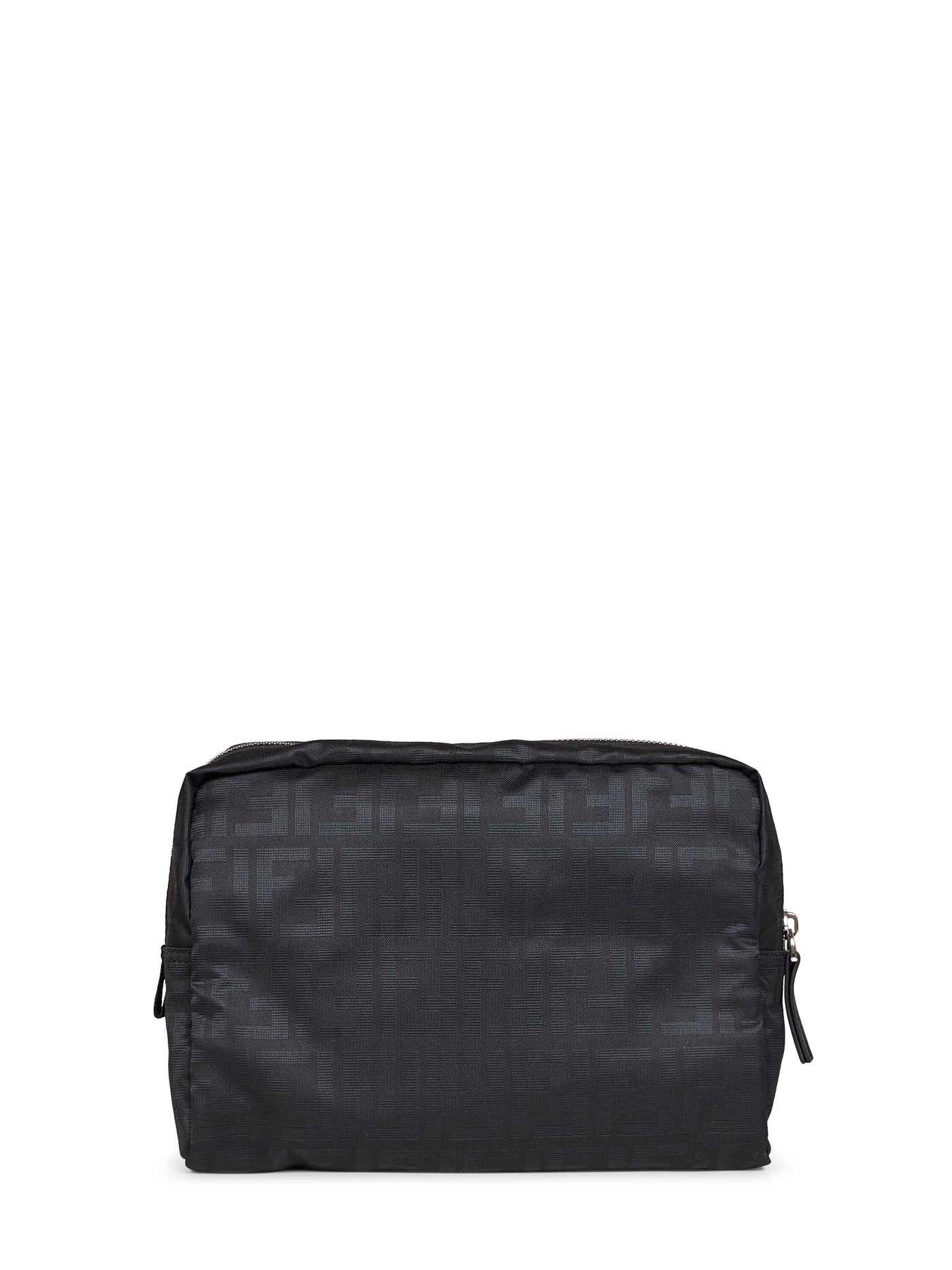 Fendi Ff Zucca Technical Canvas Beauty Case — Black Polyester Top Handle Bags