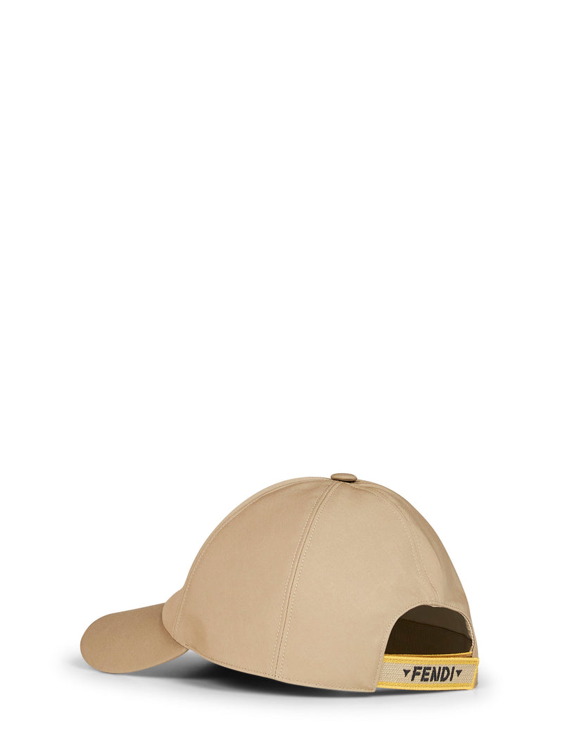 Fendi Fxq156b1x6f1vth Cotton Baseball Cap — Beige Caps