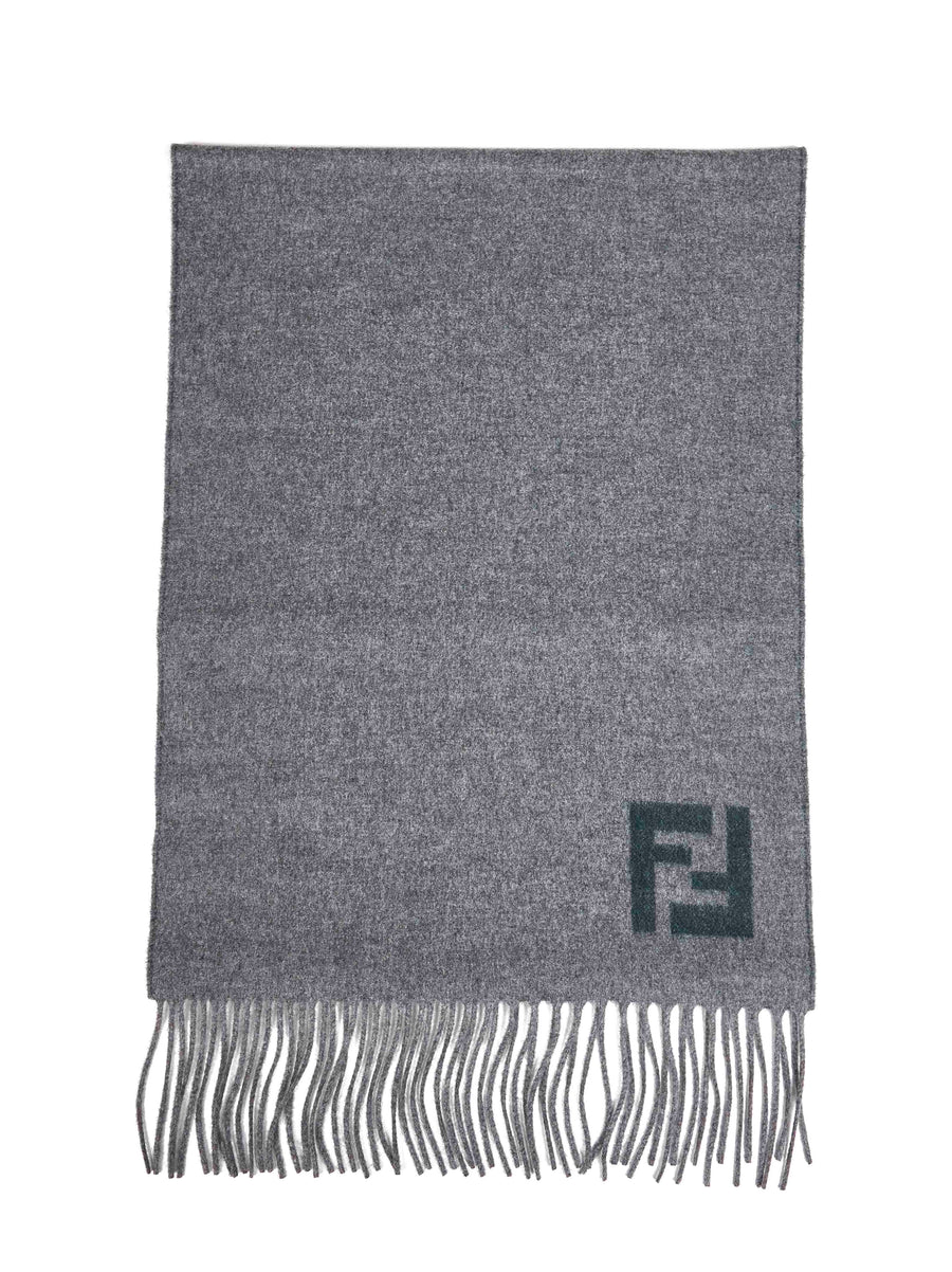 Fendi Wool And Cashmere Scarf — Gray Scarfs