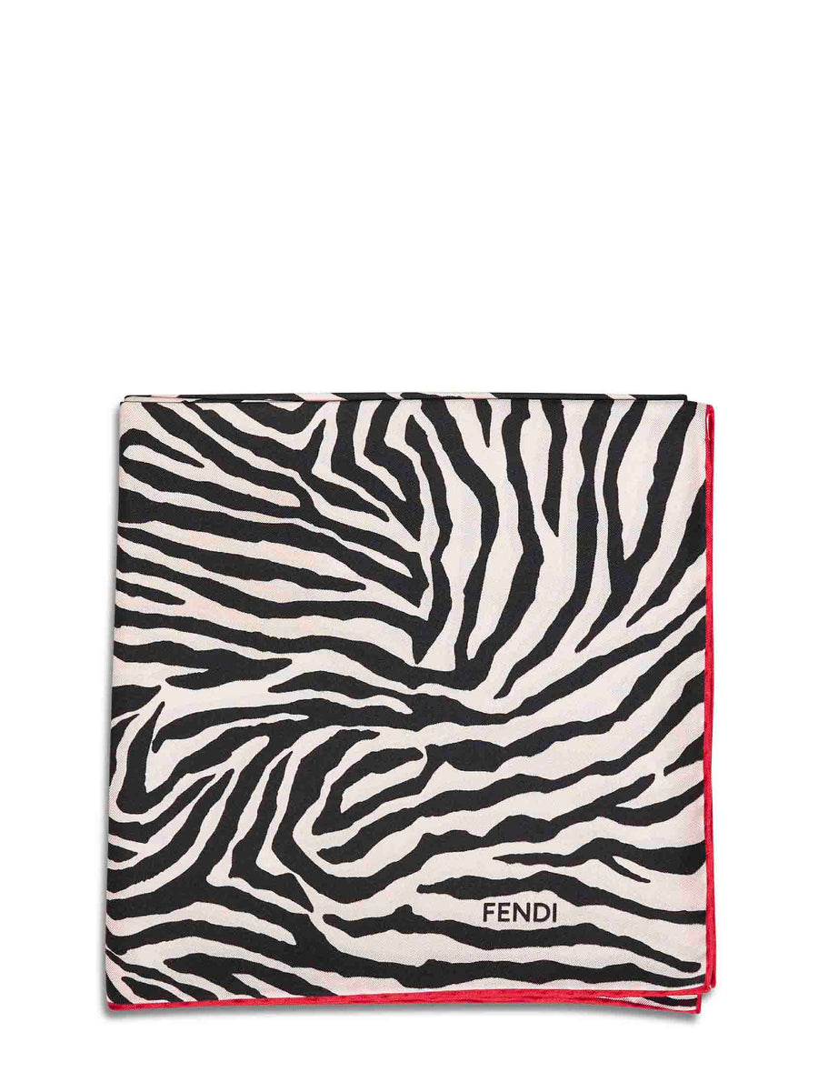 Fendi Zebra Silk Scarf — Multicolor Scarfs