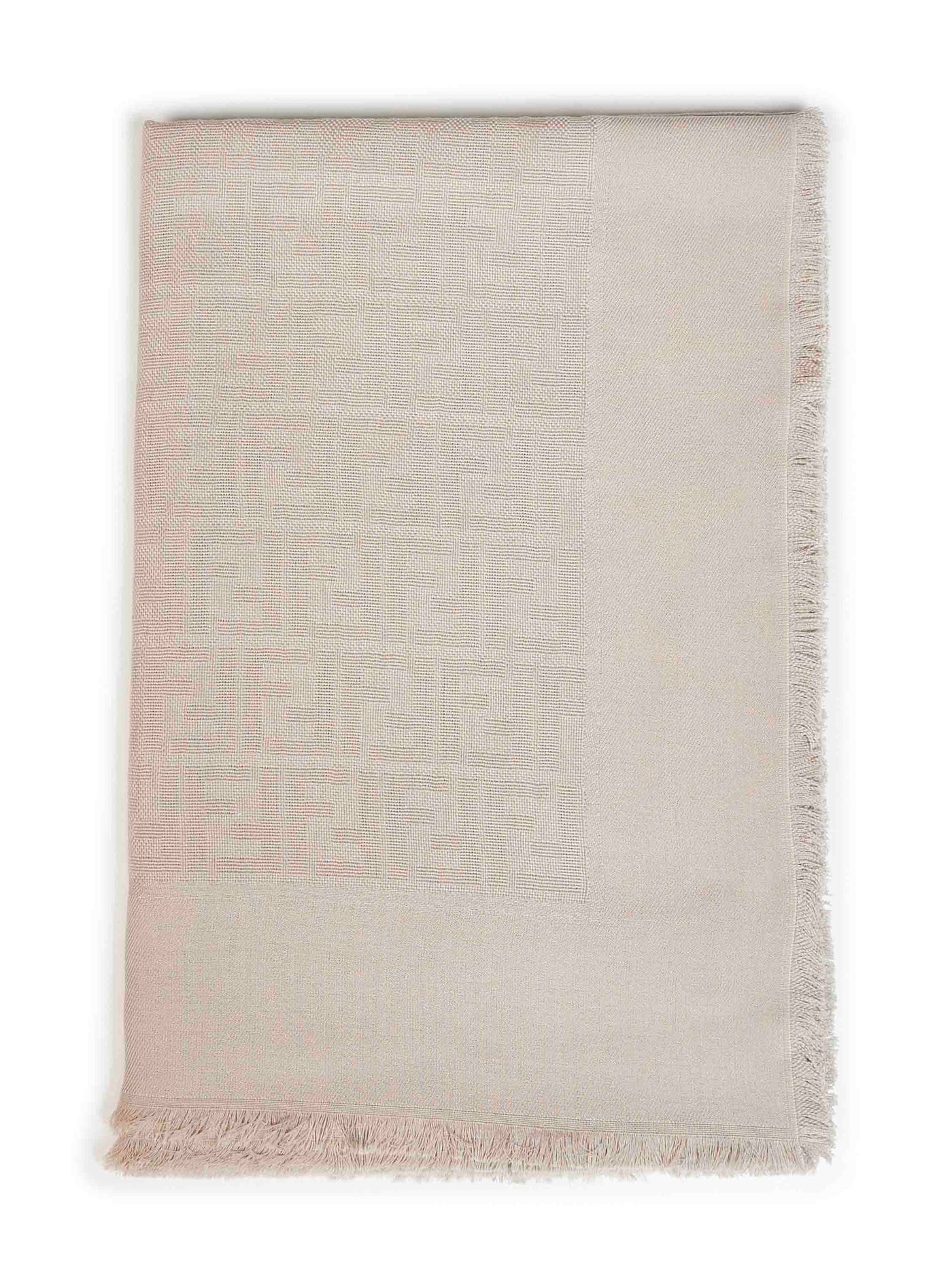 Fendi Ff Zucca Jacquard Scarf — Taupe Cotton Scarfs