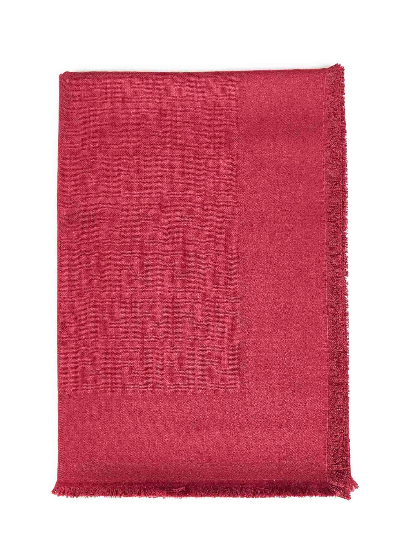 Fendi Wool-Silk-Cashmere Blend Scarf — Red Scarfs