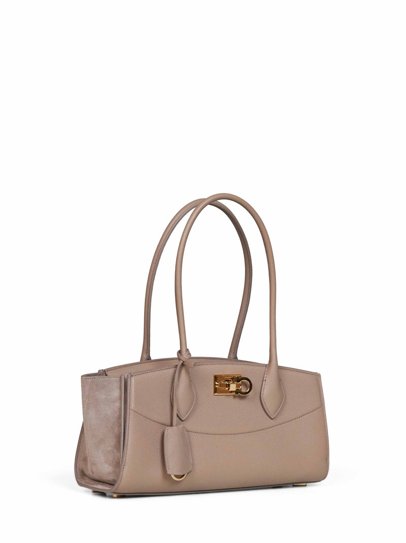 Ferragamo Studio Shoulder Bag — Beige Calf Leather