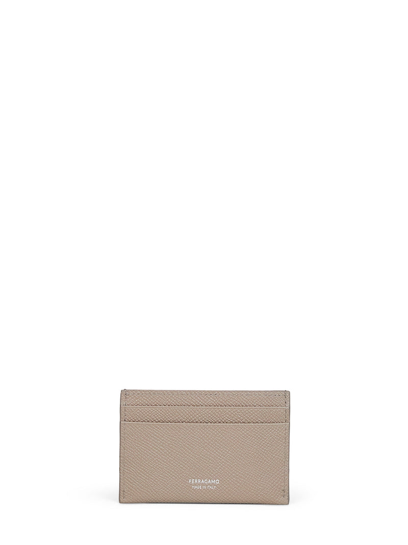 Ferragamo Card Case — Gray Calf Leather Cases