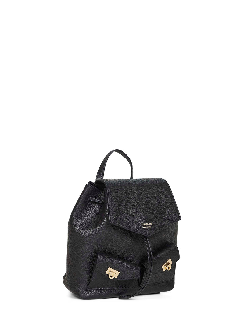 Ferragamo Harley Backpack — Black Calf Leather