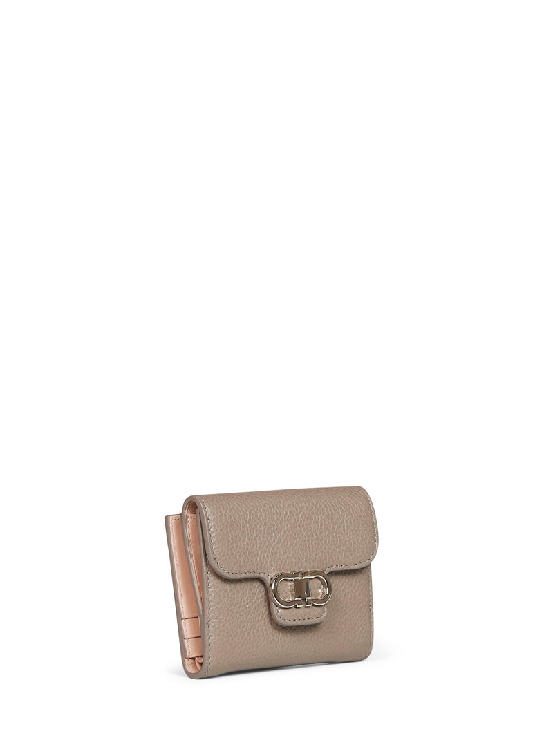 Ferragamo Compact Wallet — Gray Calf Leather & Purses