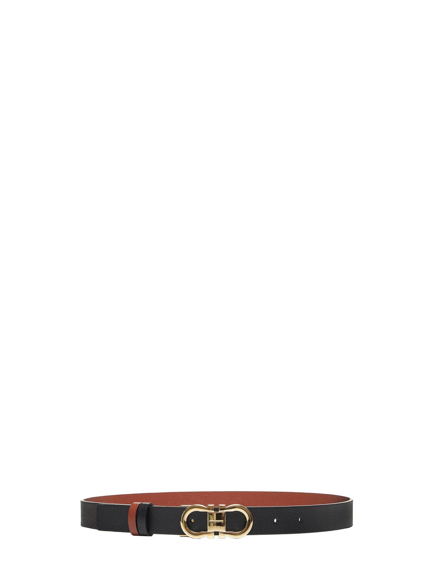 Ferragamo Gancini Belt — Black Calf Leather