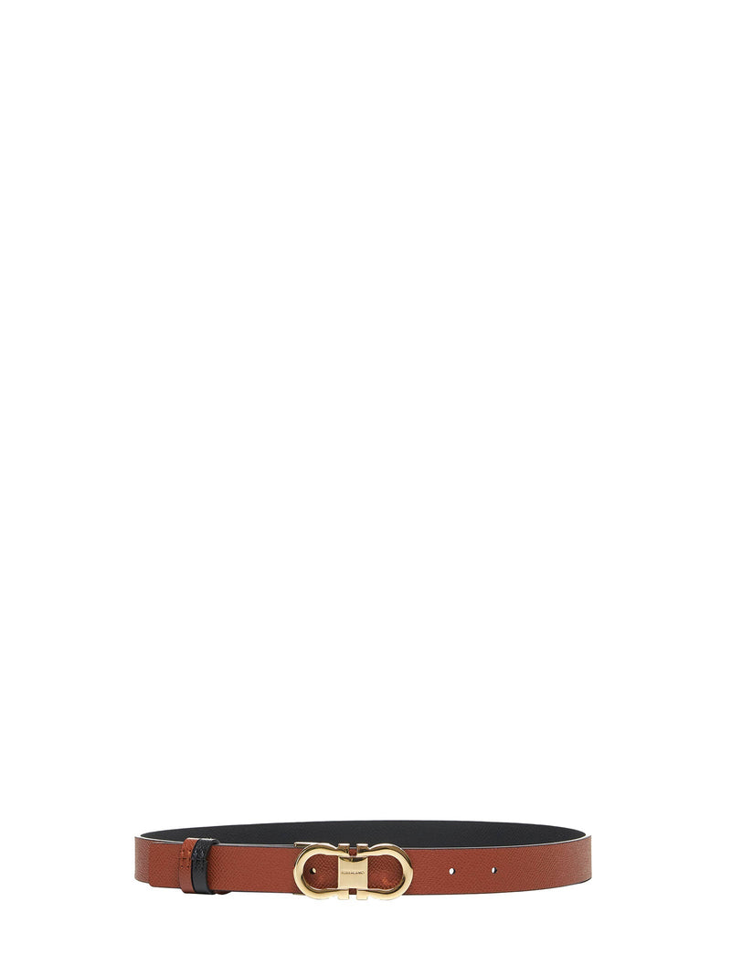 Ferragamo Gancini Belt — Black Calf Leather