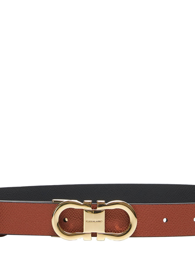 Ferragamo Gancini Belt — Black Calf Leather