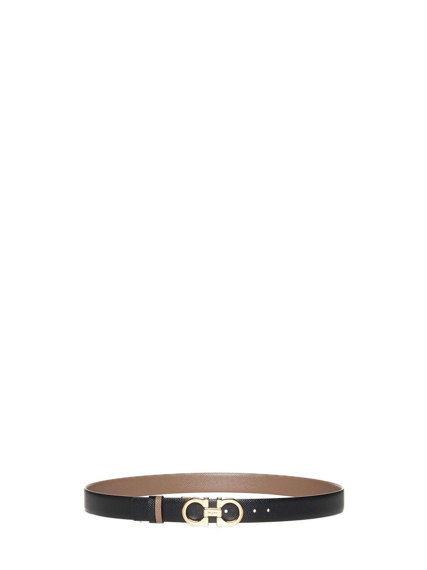 Ferragamo Reversible Leather Gancini Belt — Brown Calf