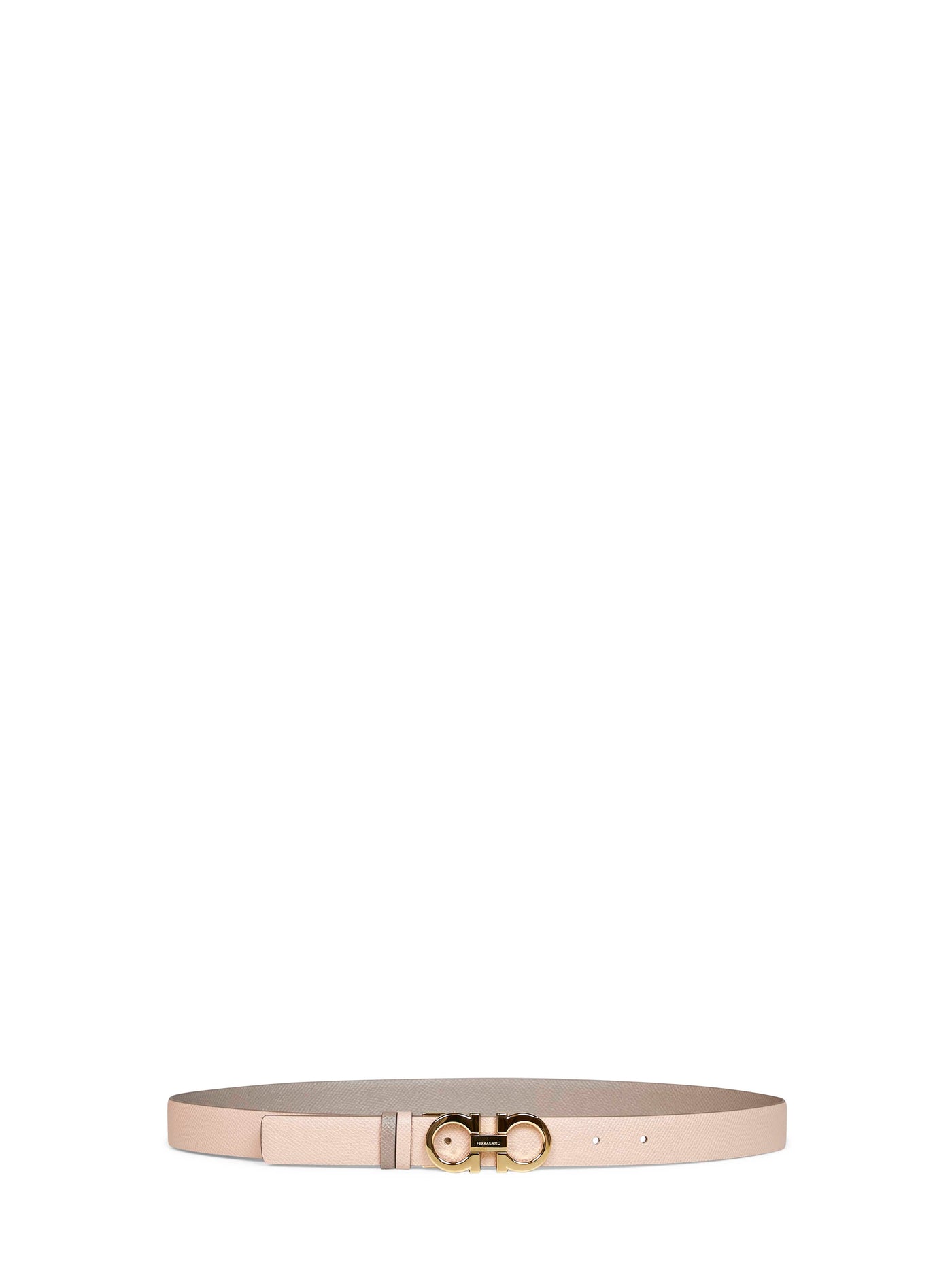 Ferragamo Two-Tone Reversible Leather Belt — Gray Calf