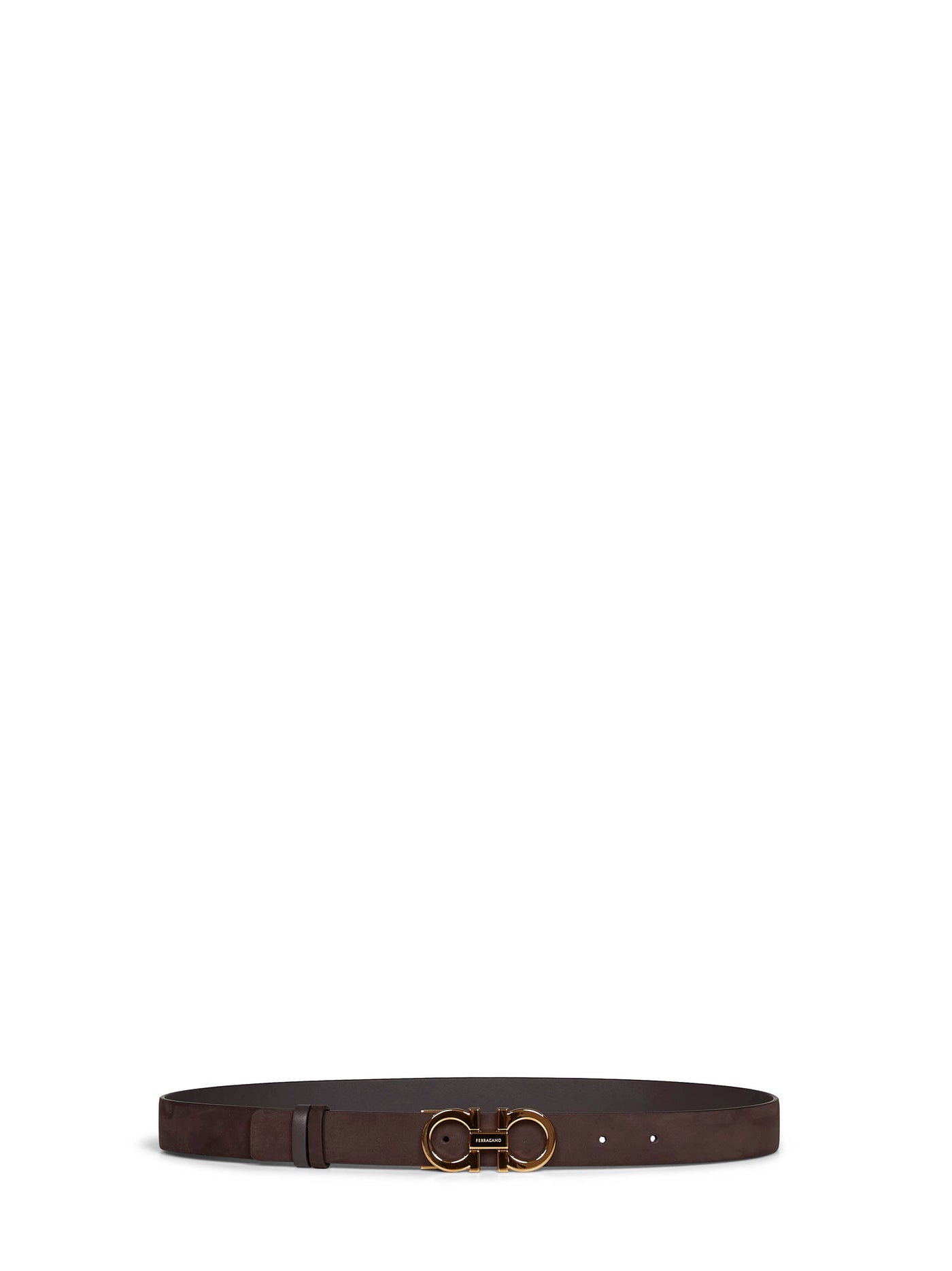 Ferragamo Suede & Calf Leather Belt — Brown